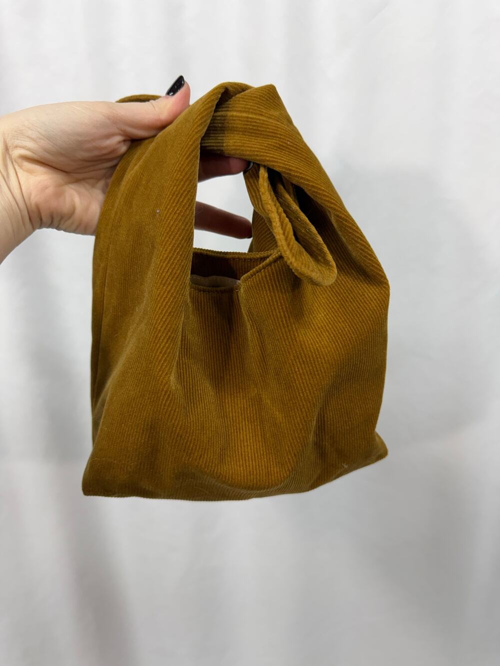 Merit Beauty The Signature Bag Brown Tan Corduroy Makeup Bag Purse